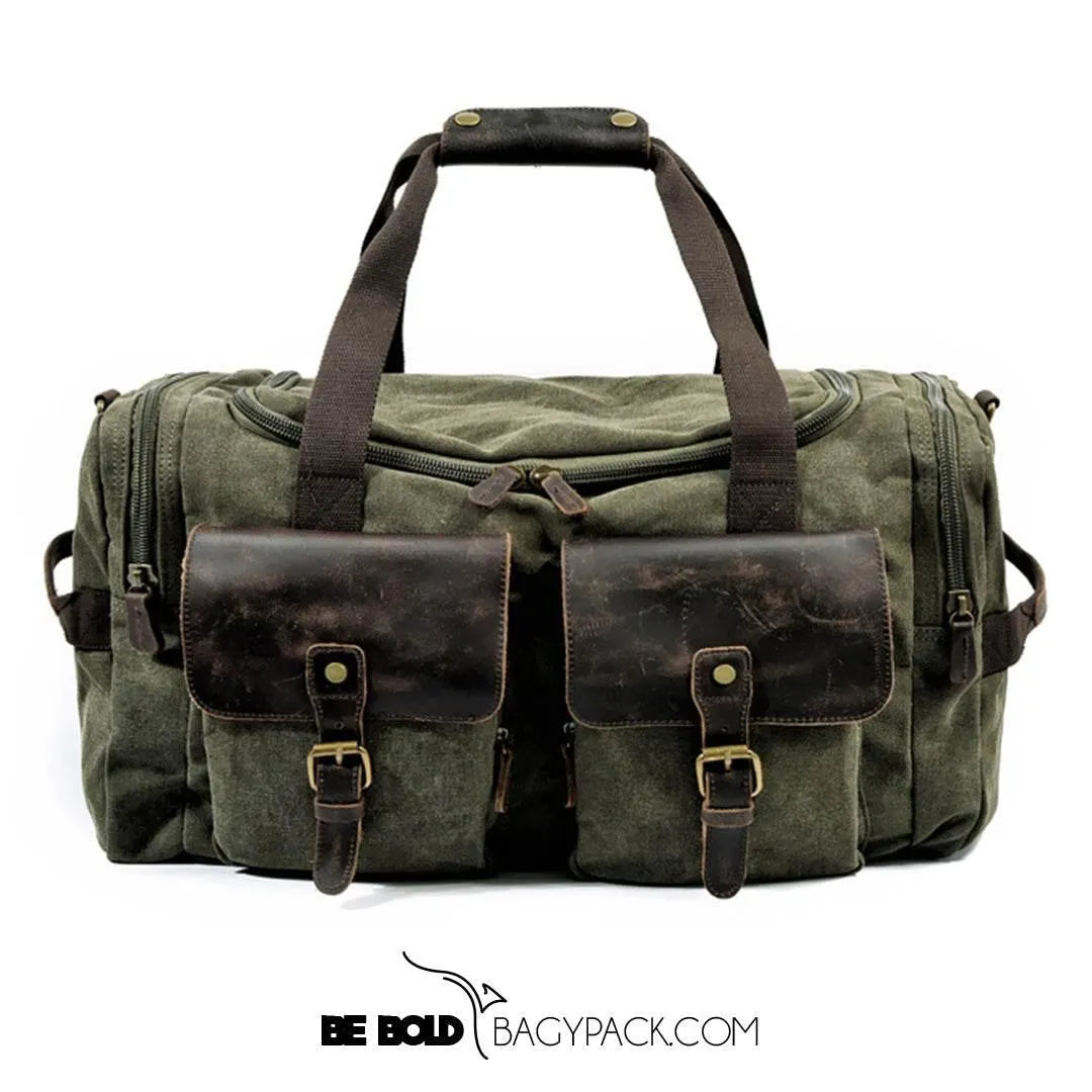 Bolsa de Viagem BP 601 Masculina em Lona e Couro BAGYPACK