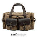 Bolsa de Viagem BP 601 | Lona e Couro | Bolso com Ímã | Bagypack - BAGYPACK