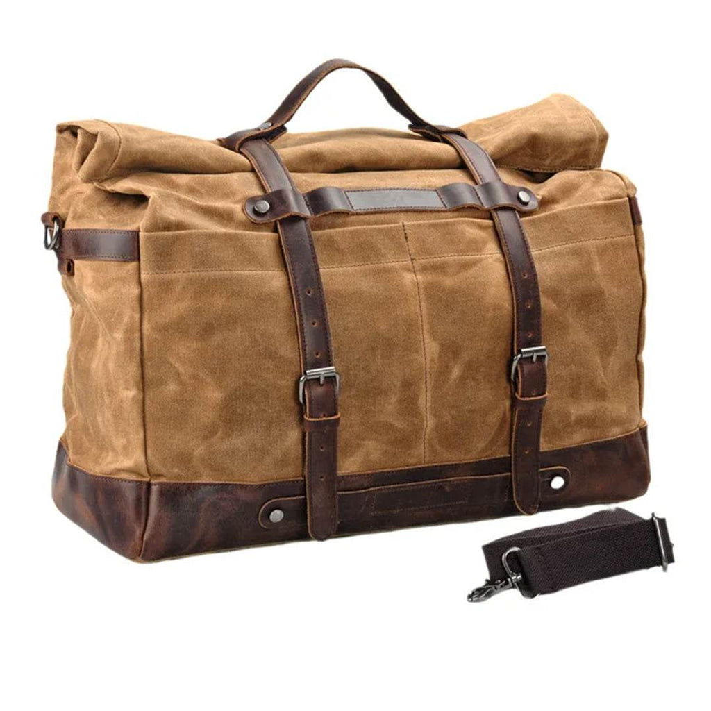 Bolsa de Viagem BP 616: Durabilidade em Lona Encerada e Estilo Clássico do Couro BAGYPACK