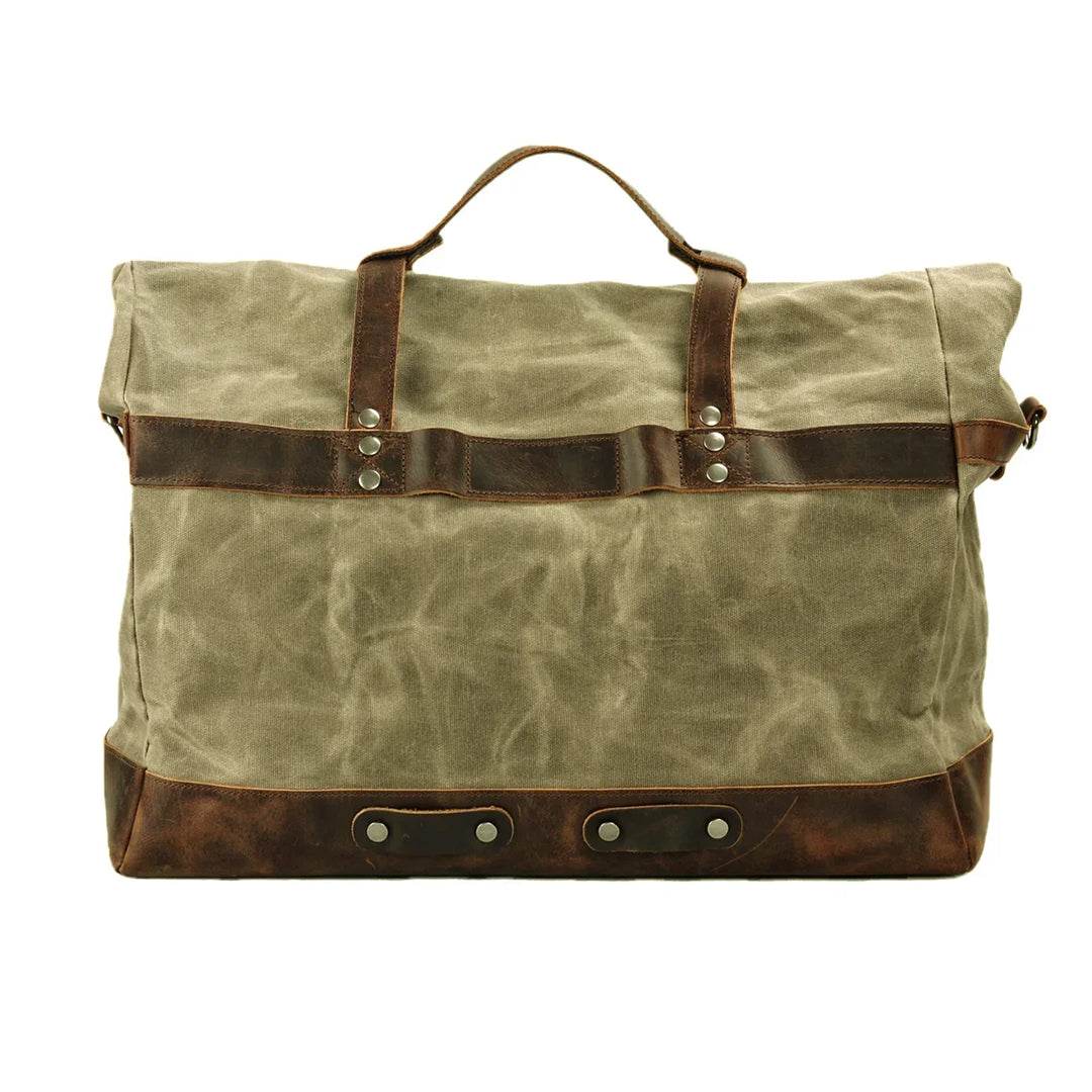 Bolsa de Viagem BP 616: Durabilidade em Lona Encerada e Estilo Clássico do Couro BAGYPACK