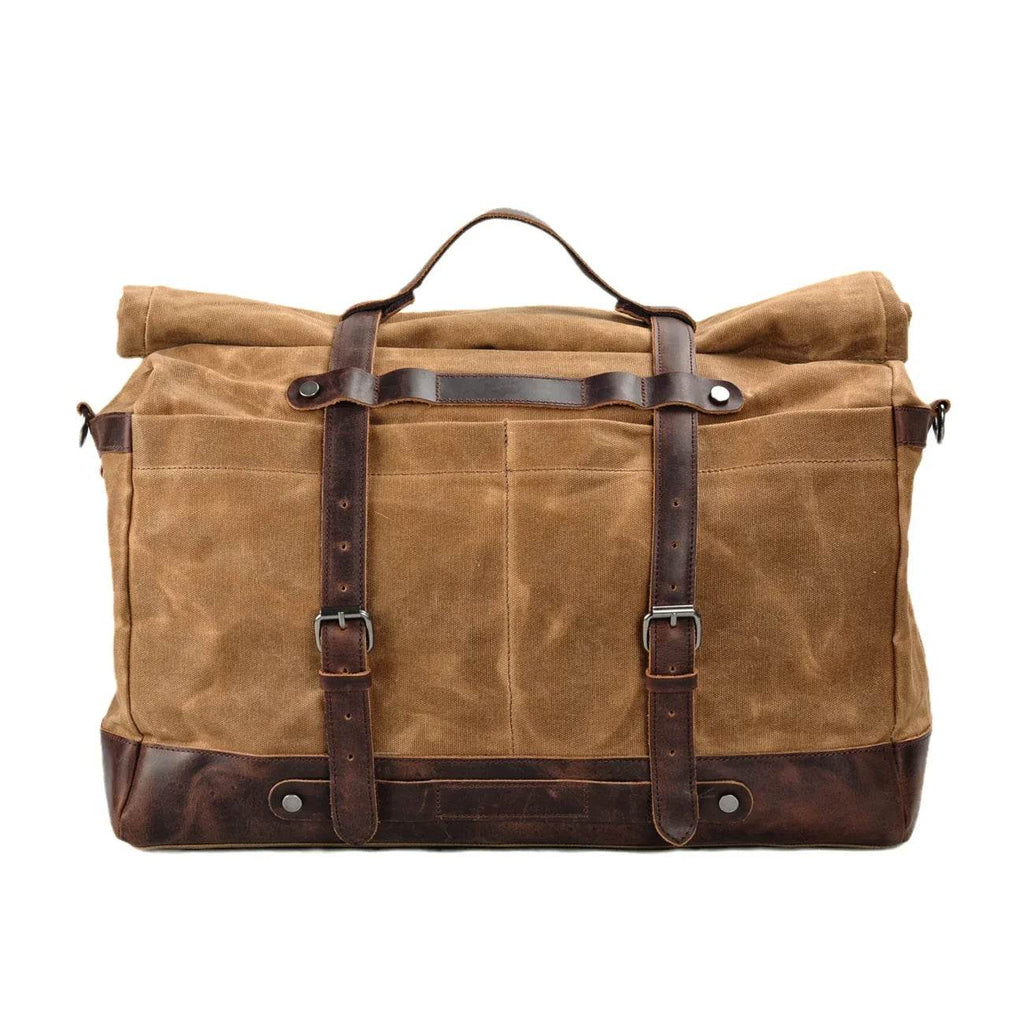 Bolsa de Viagem BP 616: Durabilidade em Lona Encerada e Estilo Clássico do Couro BAGYPACK