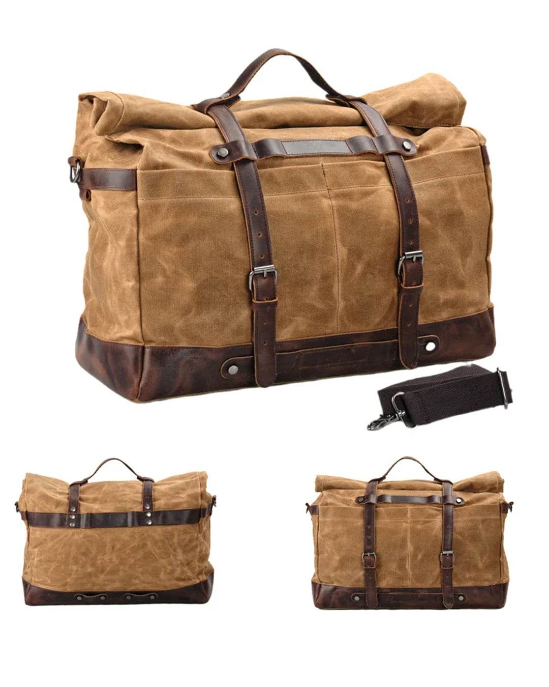 Bolsa de Viagem BP 616: Durabilidade em Lona Encerada e Estilo Clássico do Couro BAGYPACK