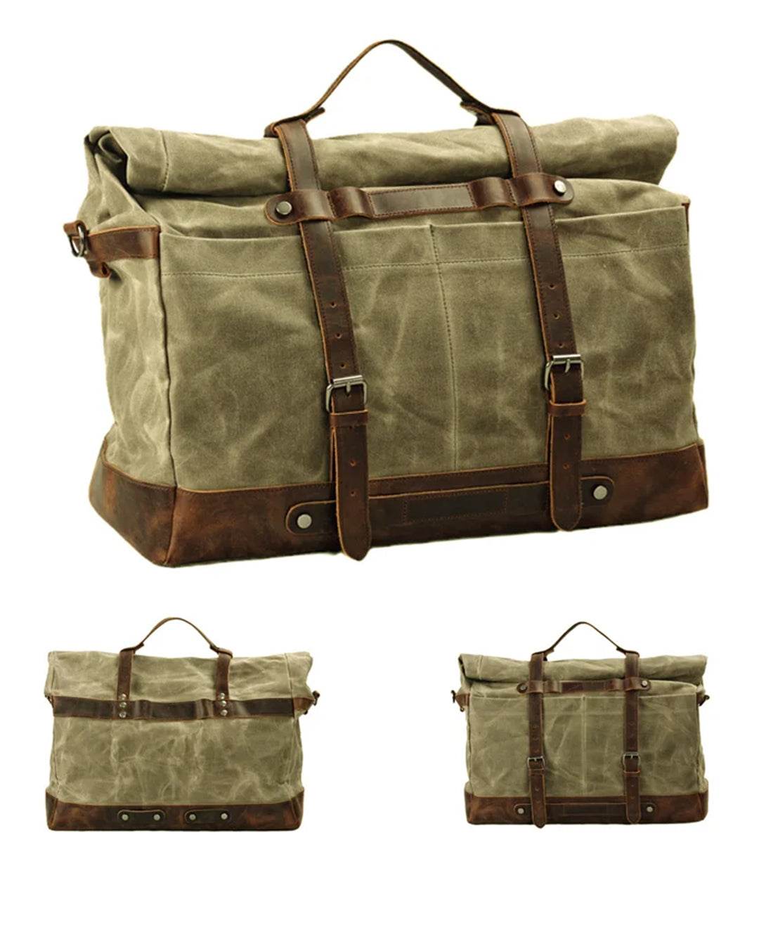 Bolsa de Viagem BP 616: Durabilidade em Lona Encerada e Estilo Clássico do Couro BAGYPACK