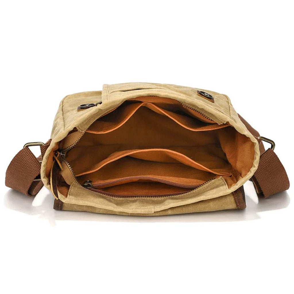 Bolsa Masculina de Ombro BP 106: Praticidade Compacta em Lona e Couro BAGYPACK