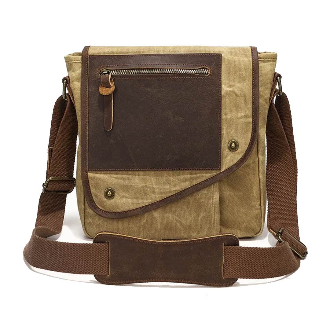 Bolsa Masculina de Ombro BP 106: Praticidade Compacta em Lona e Couro BAGYPACK
