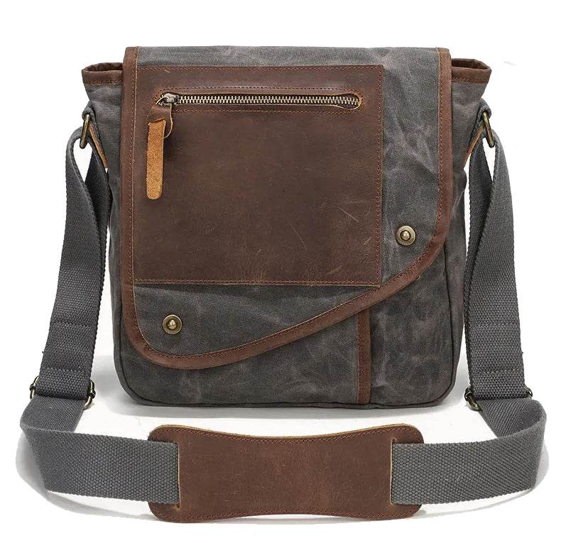 Bolsa Masculina de Ombro BP 106: Praticidade Compacta em Lona e Couro BAGYPACK
