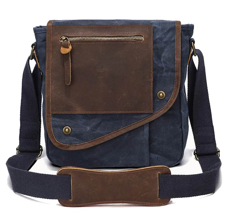 Bolsa Masculina de Ombro BP 106: Praticidade Compacta em Lona e Couro BAGYPACK