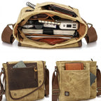 Bolsa Masculina de Ombro BP 106: Praticidade Compacta em Lona e Couro BAGYPACK