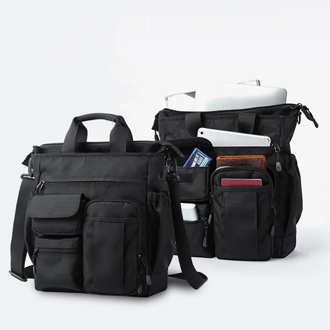 Bolsa Carteiro Masculina BP 227: Organização Superior com 14 Bolsos e Tecido Oxford BAGYPACK