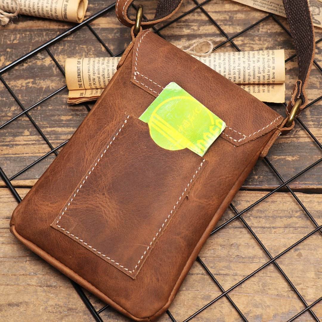 Crossbody BP 802 Compacta Couro Legítimo Design Slim BAGYPACK