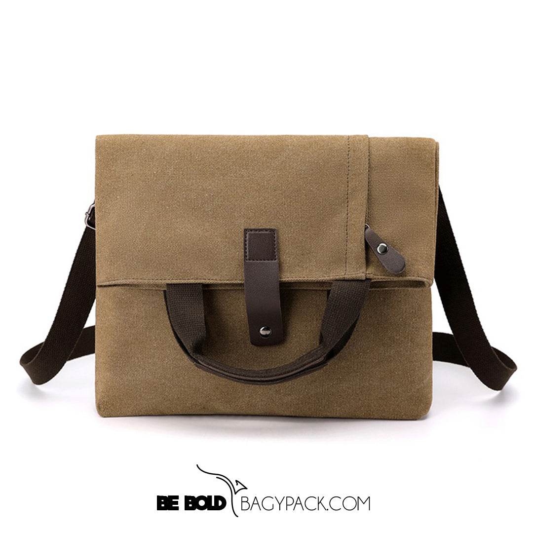 Bolsa Masculina BP 230 Tiracolo em Lona e Couro. Crossbody Casual BAGYPACK