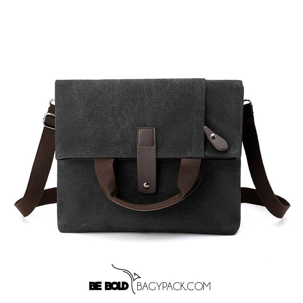 Bolsa Masculina BP 230 Tiracolo em Lona e Couro. Crossbody Casual BAGYPACK
