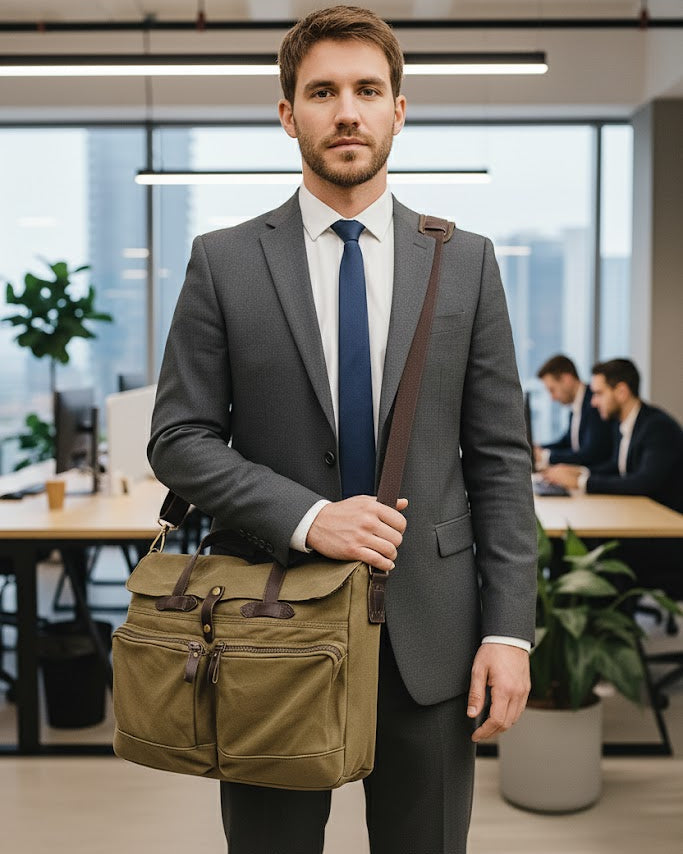 Pasta Executiva BP 314: Lona, Couro e Espaço para Notebook 15.6" BAGYPACK