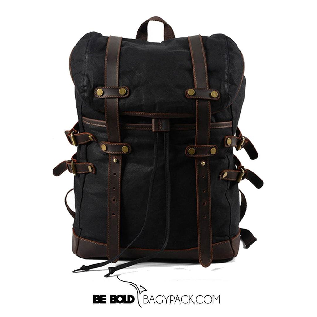 Mochila Notebook BP 114 15.6" em Lona e Couro. Casual-Chique BAGYPACK