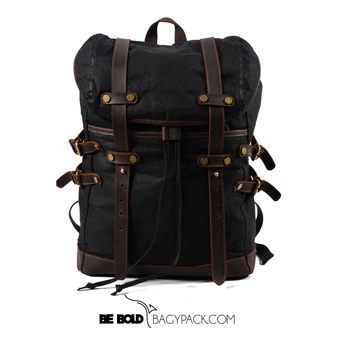 Mochila Notebook BP 114 15.6" em Lona e Couro. Casual-Chique BAGYPACK