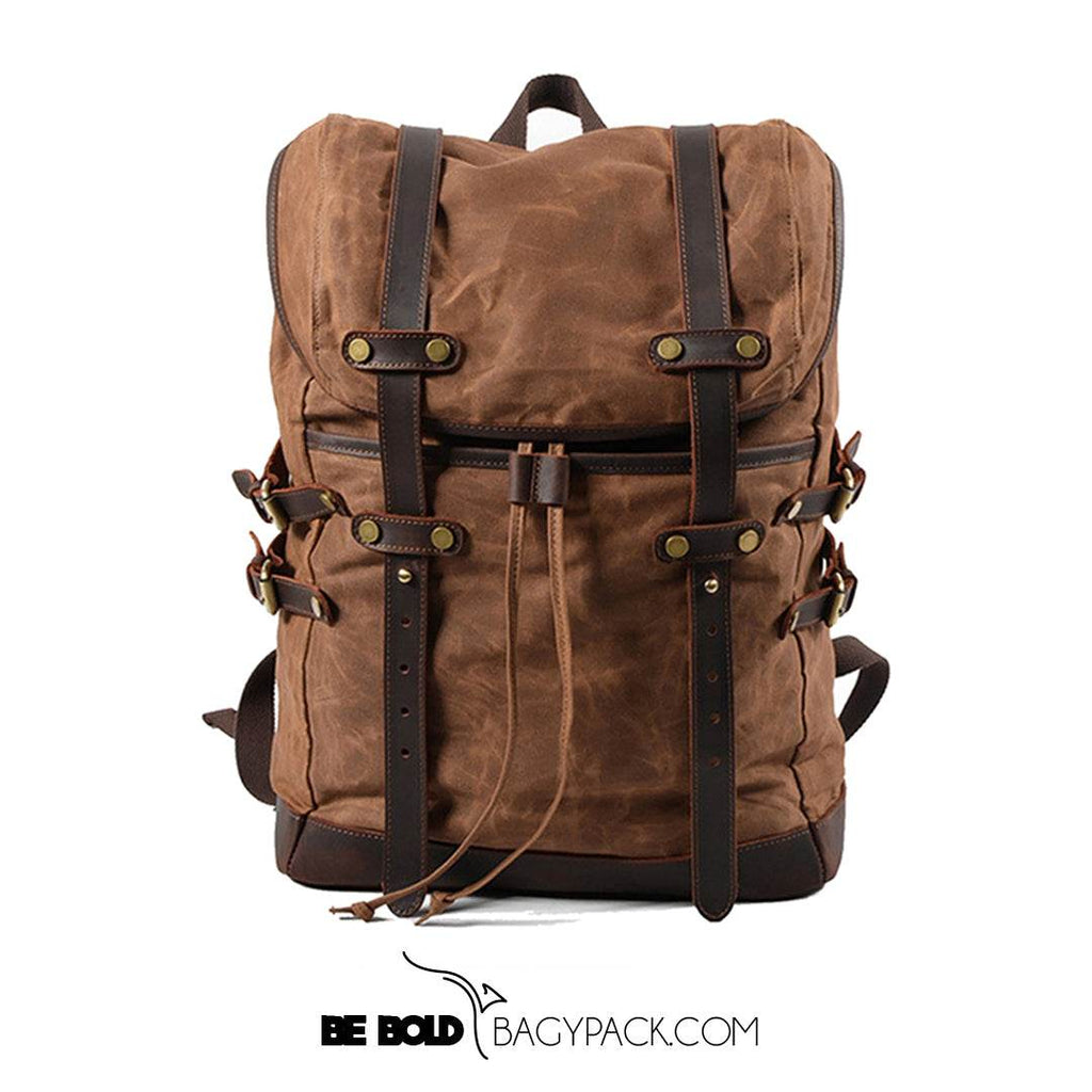 Mochila Notebook BP 114 15.6" em Lona e Couro. Casual-Chique BAGYPACK
