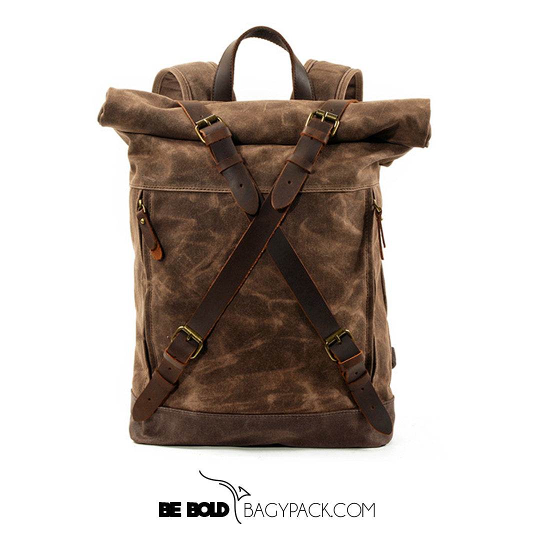 Mochila BP 115 Notebook 15.6" Roll-Top em Lona Couro BAGYPACK