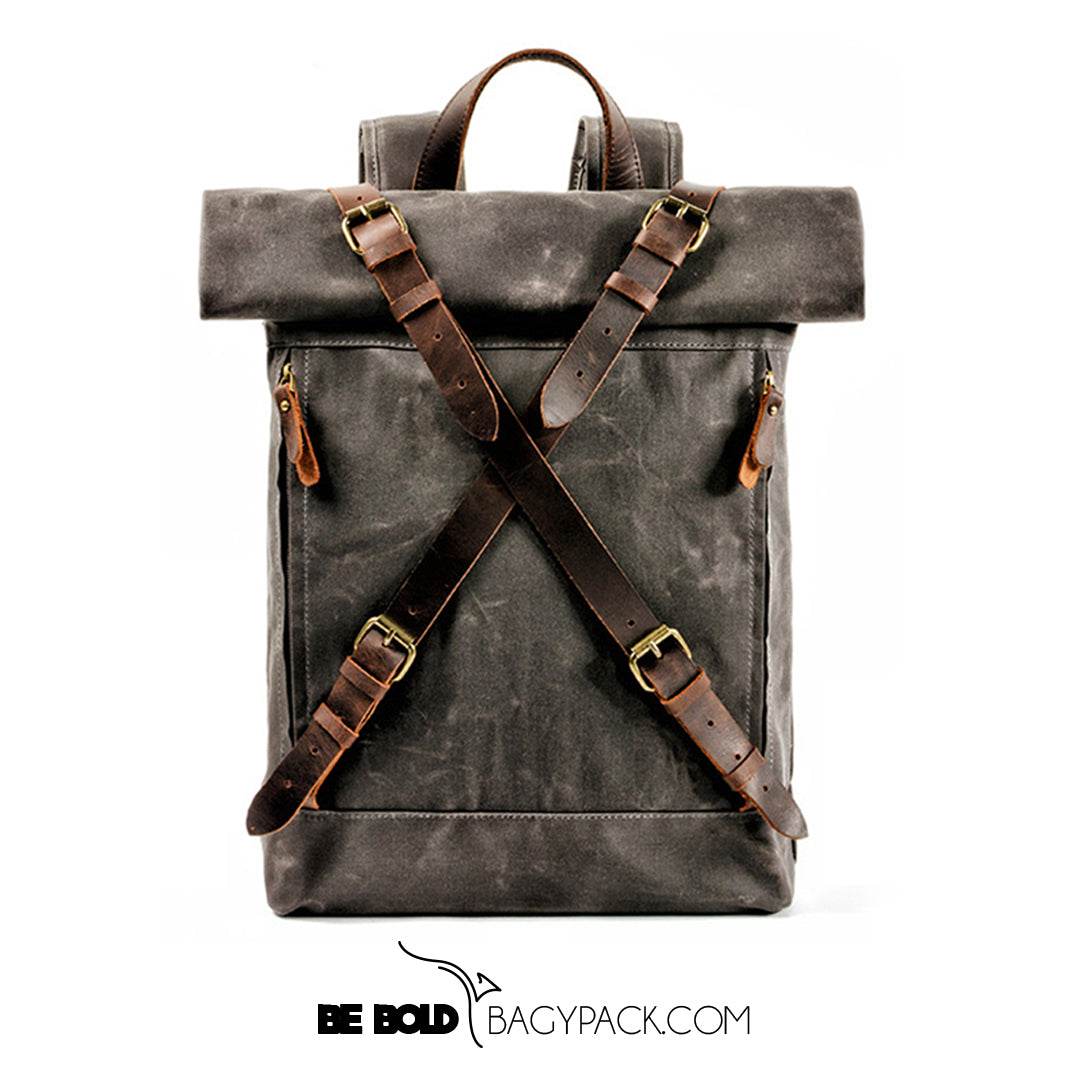 Mochila BP 115 Notebook 15.6" Roll-Top em Lona Couro BAGYPACK