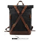 Mochila BP 115 Notebook 15.6" Roll-Top em Lona Couro BAGYPACK