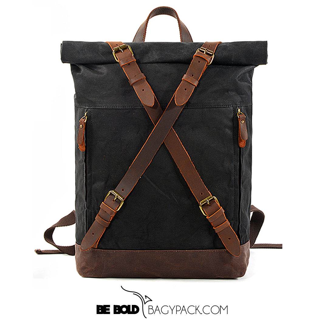 Mochila BP 115 Notebook 15.6" Roll-Top em Lona Couro BAGYPACK
