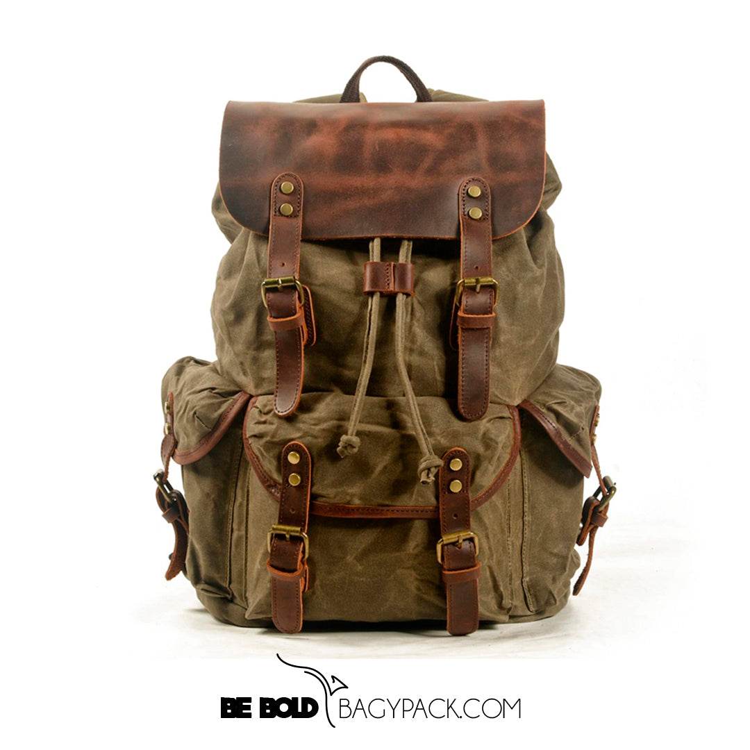 Mochila BP 122 Lona+Couro Notebook 15.6". Grande Capacidade BAGYPACK