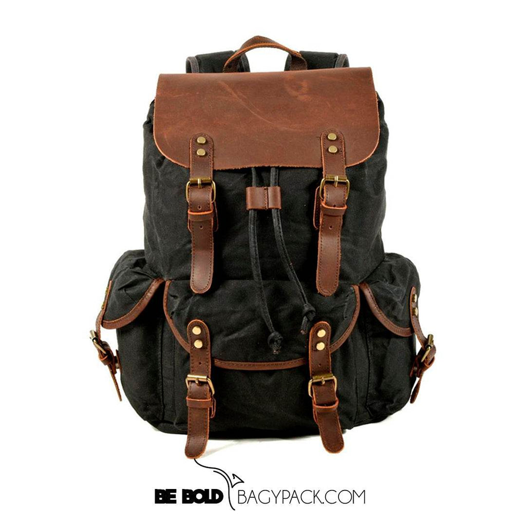 Mochila BP 122 Lona+Couro Notebook 15.6". Grande Capacidade BAGYPACK