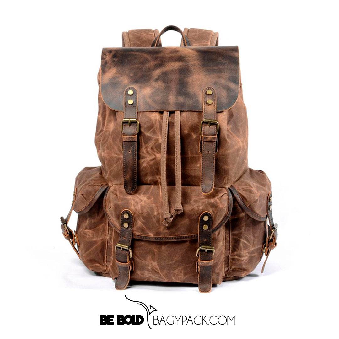 Mochila BP 122 Lona+Couro Notebook 15.6". Grande Capacidade BAGYPACK