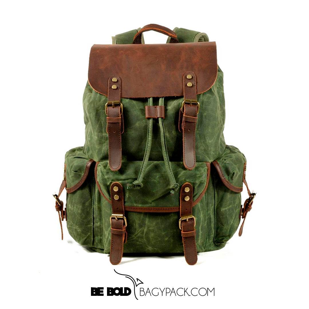 Mochila BP 122 Lona+Couro Notebook 15.6". Grande Capacidade BAGYPACK