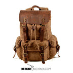 Mochila BP 122 Lona+Couro Notebook 15.6". Grande Capacidade BAGYPACK