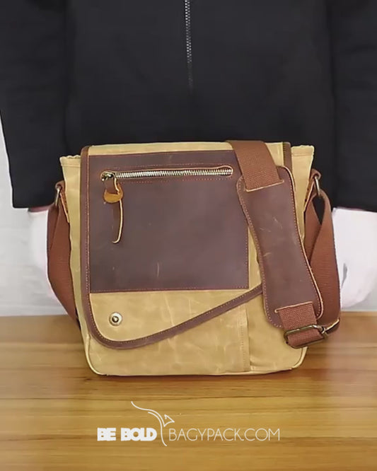 Bolsa Masculina de Ombro BP 106 Lona+Couro