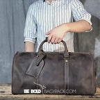 Duffel Bag de Viagem em Couro Legítimo BP 612: Sofisticação e 30 Litros de Capacidade