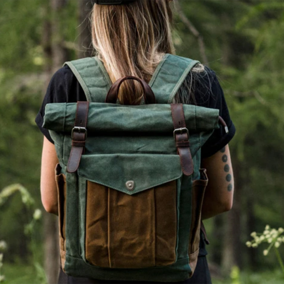 Mochila Masculina de Lona com compartimento para notebook.