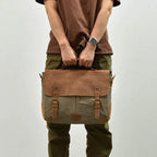 Bolsa Carteiro BP 107 Masculina Notebook 14" em Lona e Couro BAGYPACK