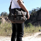 Bolsa Carteiro BP 112 Masculina Lona/Couro p/ Notebook 14" BAGYPACK