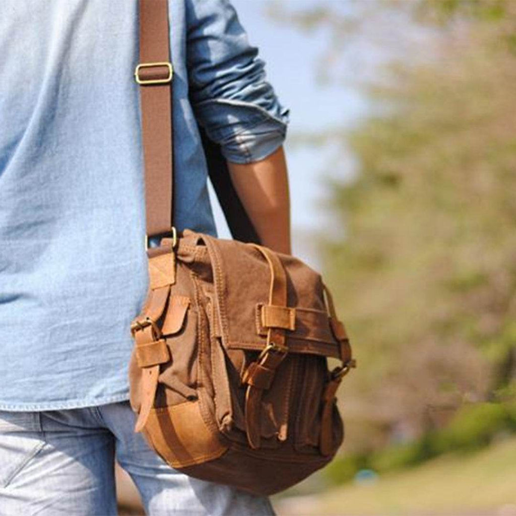 Bolsa Carteiro BP 112 Masculina Lona/Couro p/ Notebook 14" BAGYPACK