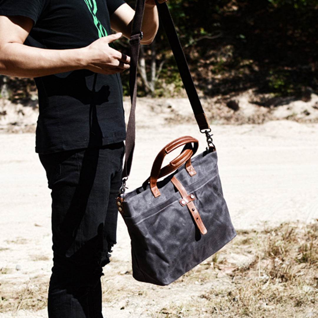 Bolsa Carteiro BP 203 Masculina em Lona Couro. Notebook 14" BAGYPACK