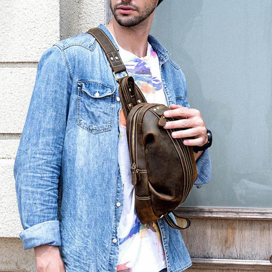 Bolsa Crossbody Masculina BP 804 em Couro - BAGYPACK