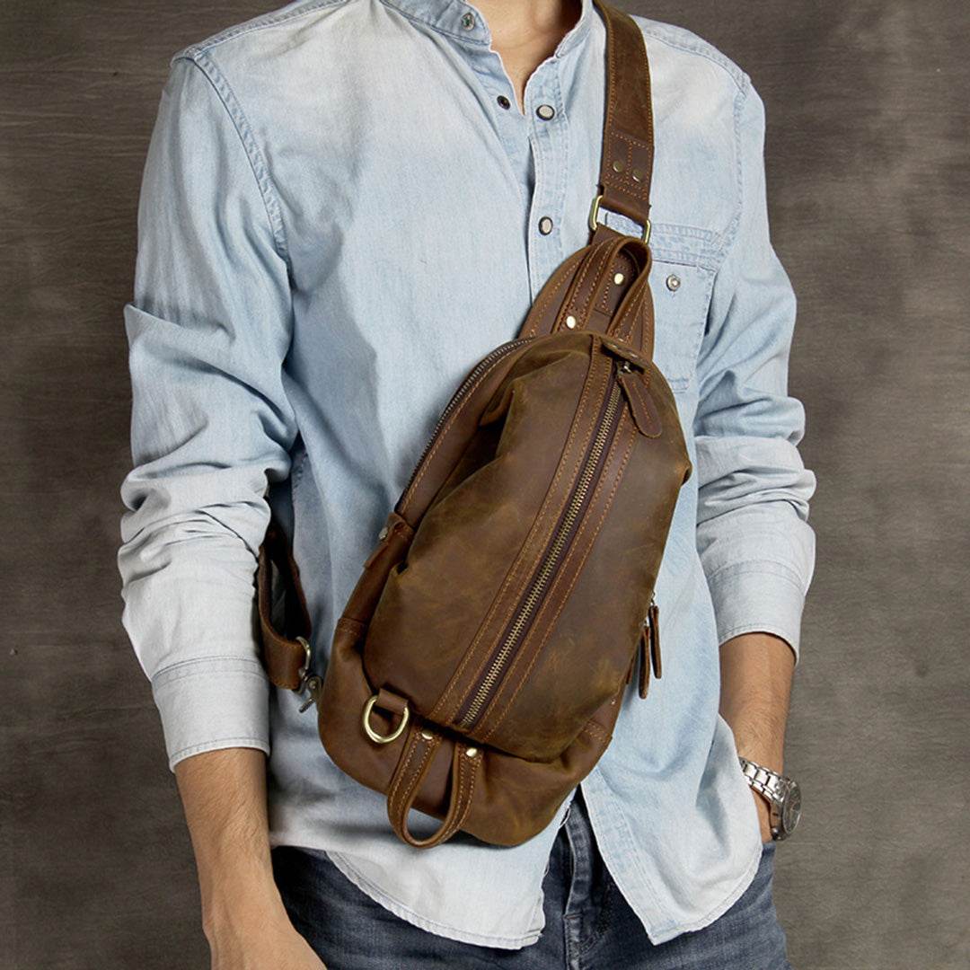 Bolsa Crossbody Masculina BP 804 em Couro - BAGYPACK