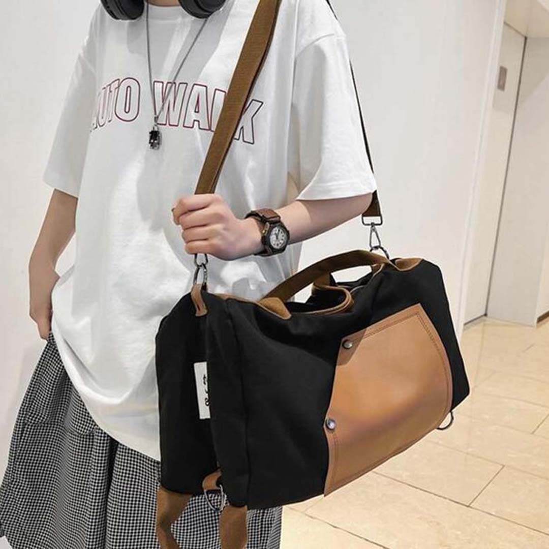 Bolsa de viagem Compacta BP 607 Lona+Couro - BAGYPACK
