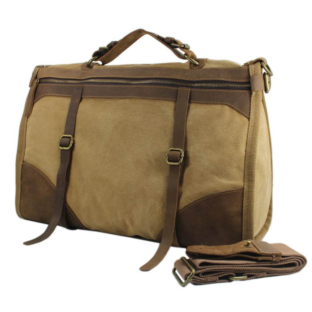 Bolsa de Viagem Espaçosa BP 608 Lona+Couro - BAGYPACK