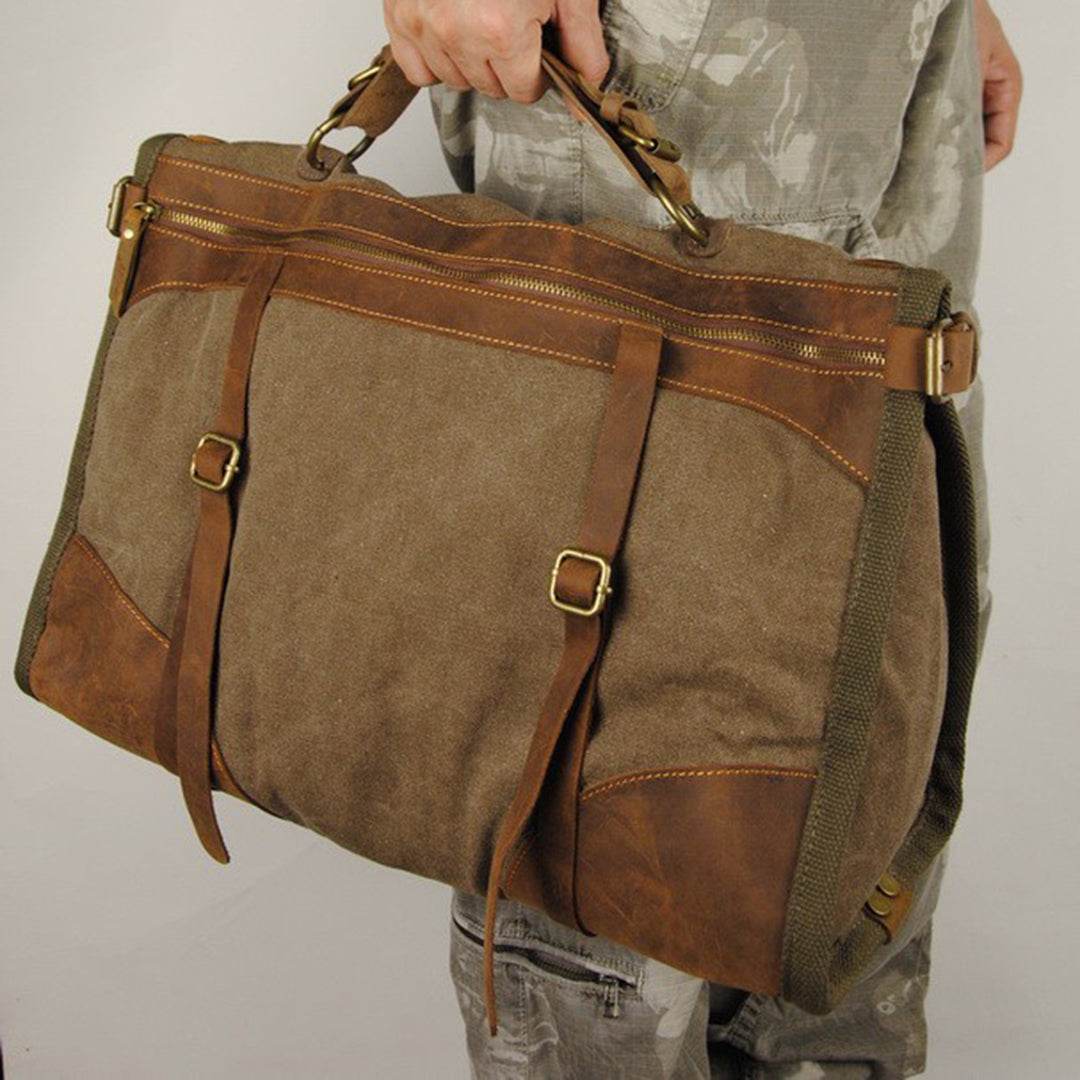 Bolsa de Viagem Espaçosa BP 608 Lona+Couro - BAGYPACK