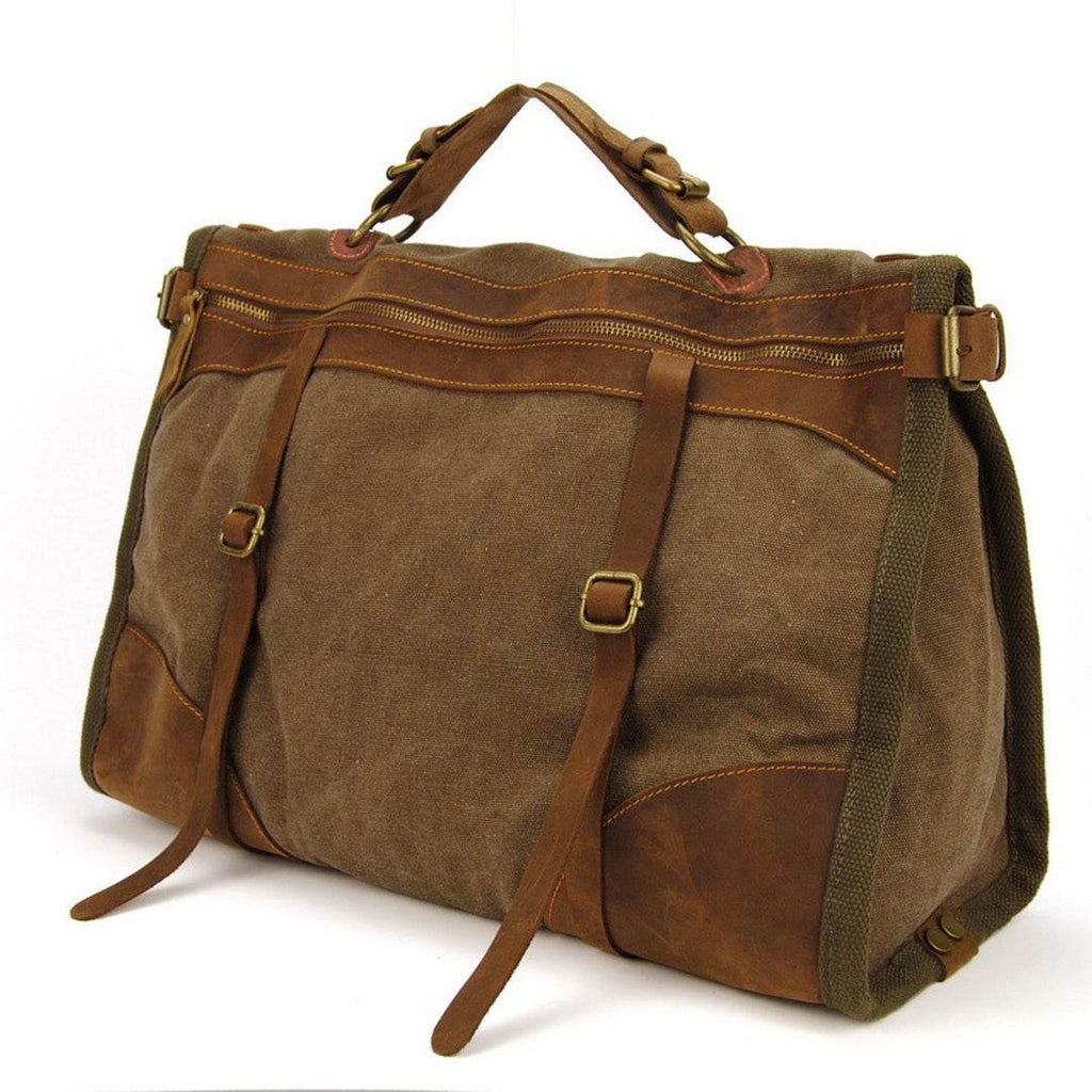 Bolsa de Viagem Espaçosa BP 608 Lona+Couro - BAGYPACK