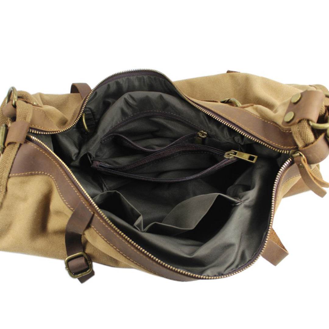 Bolsa de Viagem Espaçosa BP 608 Lona+Couro - BAGYPACK