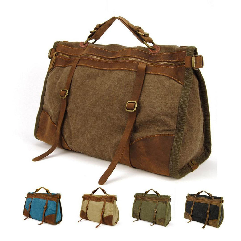 Bolsa de Viagem Espaçosa BP 608 Lona+Couro - BAGYPACK