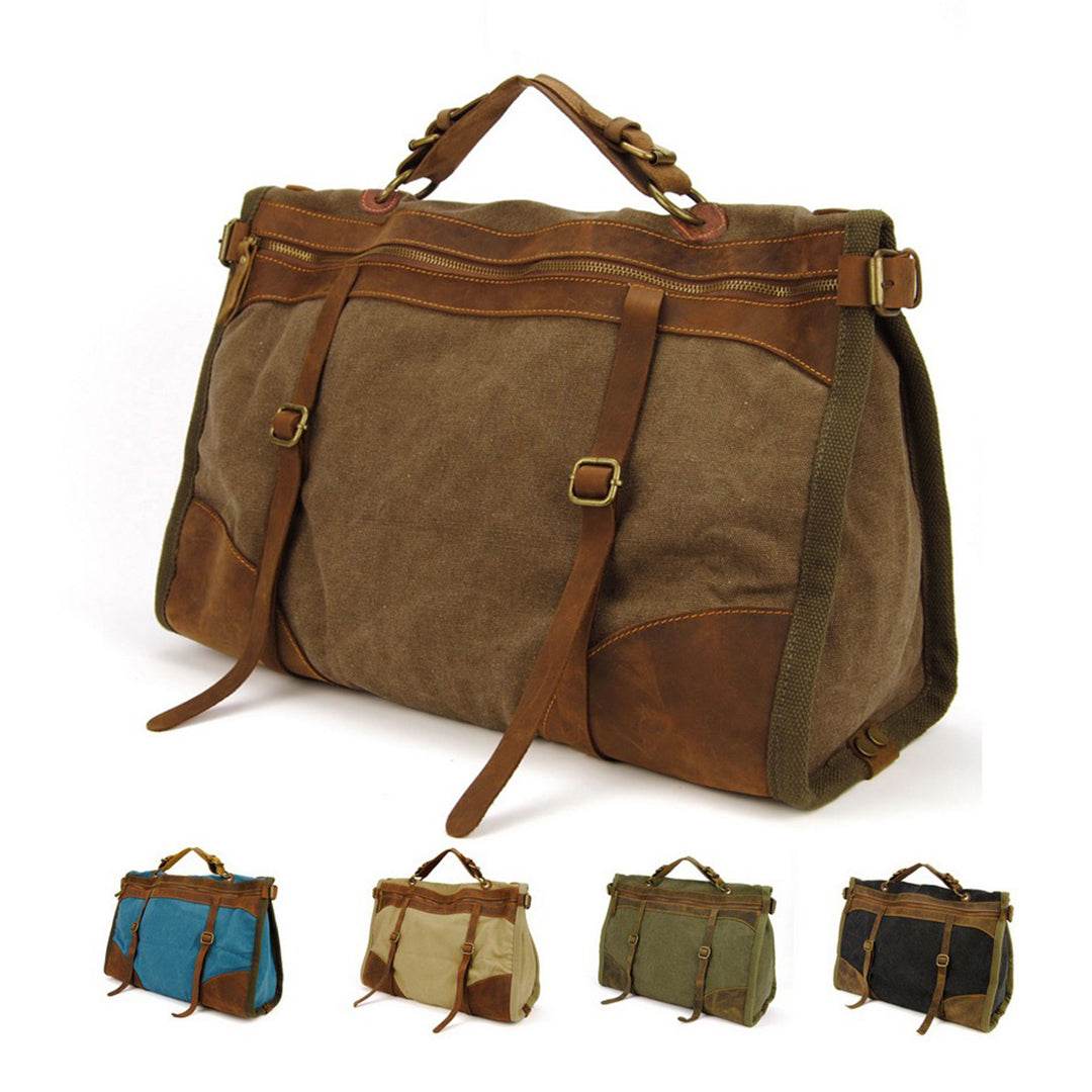 Bolsa de Viagem Espaçosa BP 608 Lona+Couro - BAGYPACK