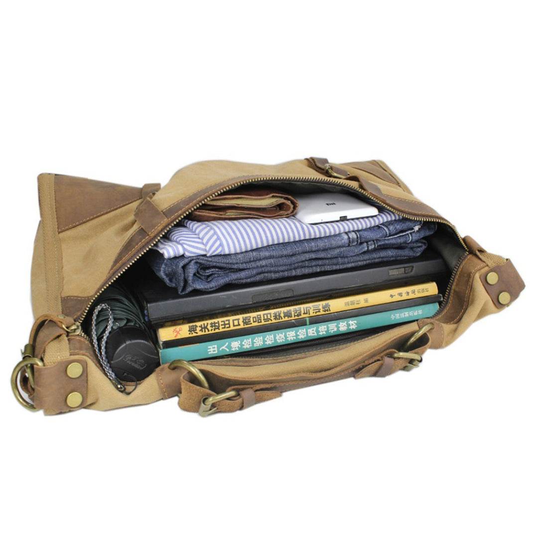 Bolsa de Viagem Espaçosa BP 608 Lona+Couro - BAGYPACK