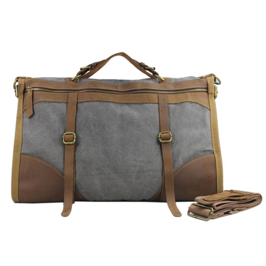 Bolsa de Viagem Espaçosa BP 608 Lona+Couro - BAGYPACK