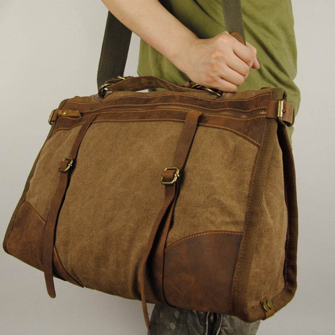 Bolsa de Viagem Espaçosa BP 608 Lona+Couro - BAGYPACK