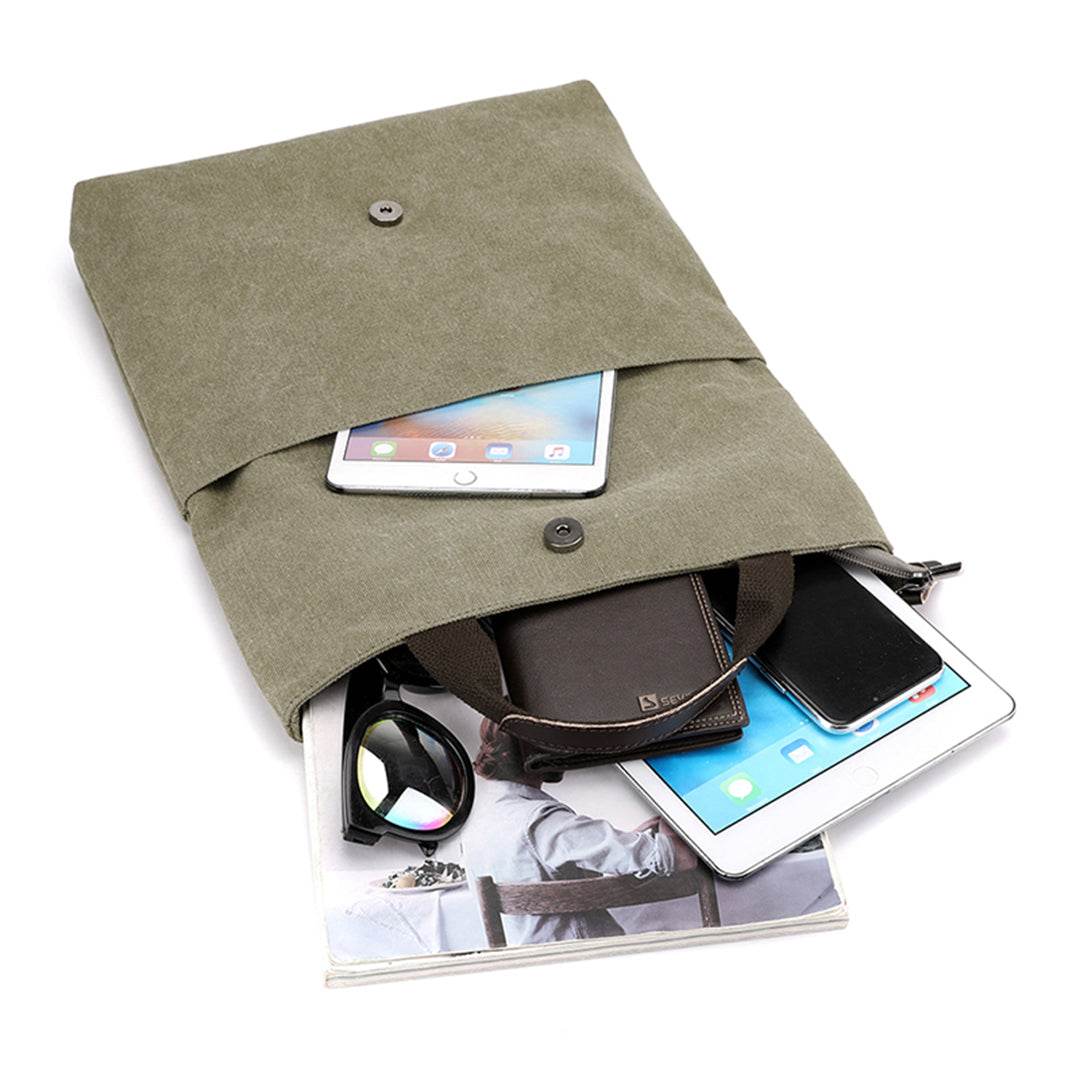Bolsa Masculina BP 230 Tiracolo em Lona e Couro. Crossbody Casual BAGYPACK