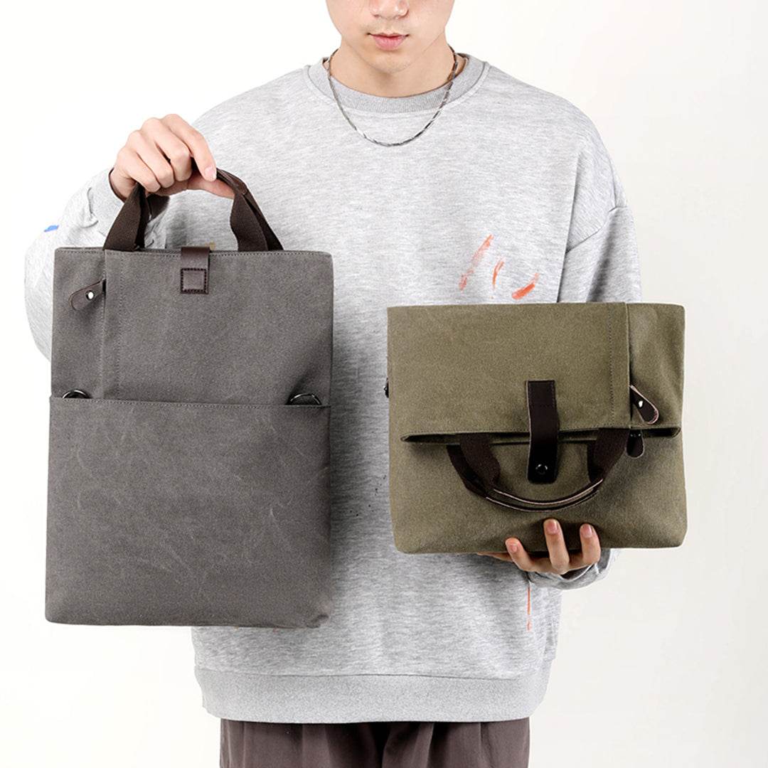 Bolsa Masculina BP 230 Tiracolo em Lona e Couro. Crossbody Casual BAGYPACK